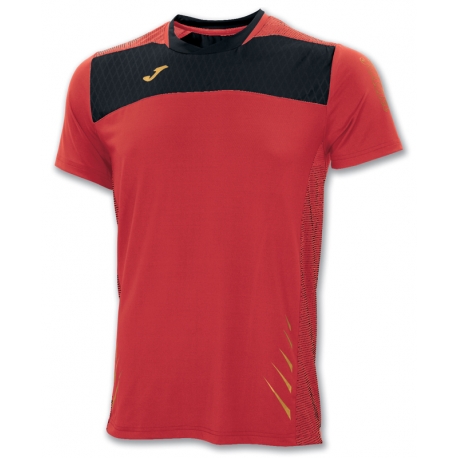 Joma Maglia Running ELITE IV M/C Uomo Rosso/Nero