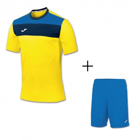 Joma 100224. Completo Gara CREW NOBEL Uomo Giallo/Azzurro/Azzurr