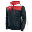 Joma Felpa Cappuccio CREW Uomo Nero/Bianco/Rosso