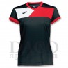 Joma Maglia CREW II MC Donna Nero/Rosso/Bianco